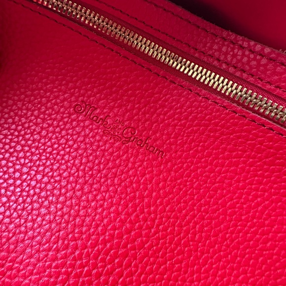 Red Mark & Graham Pebble Leather Tote Bag - Picture 9 of 12